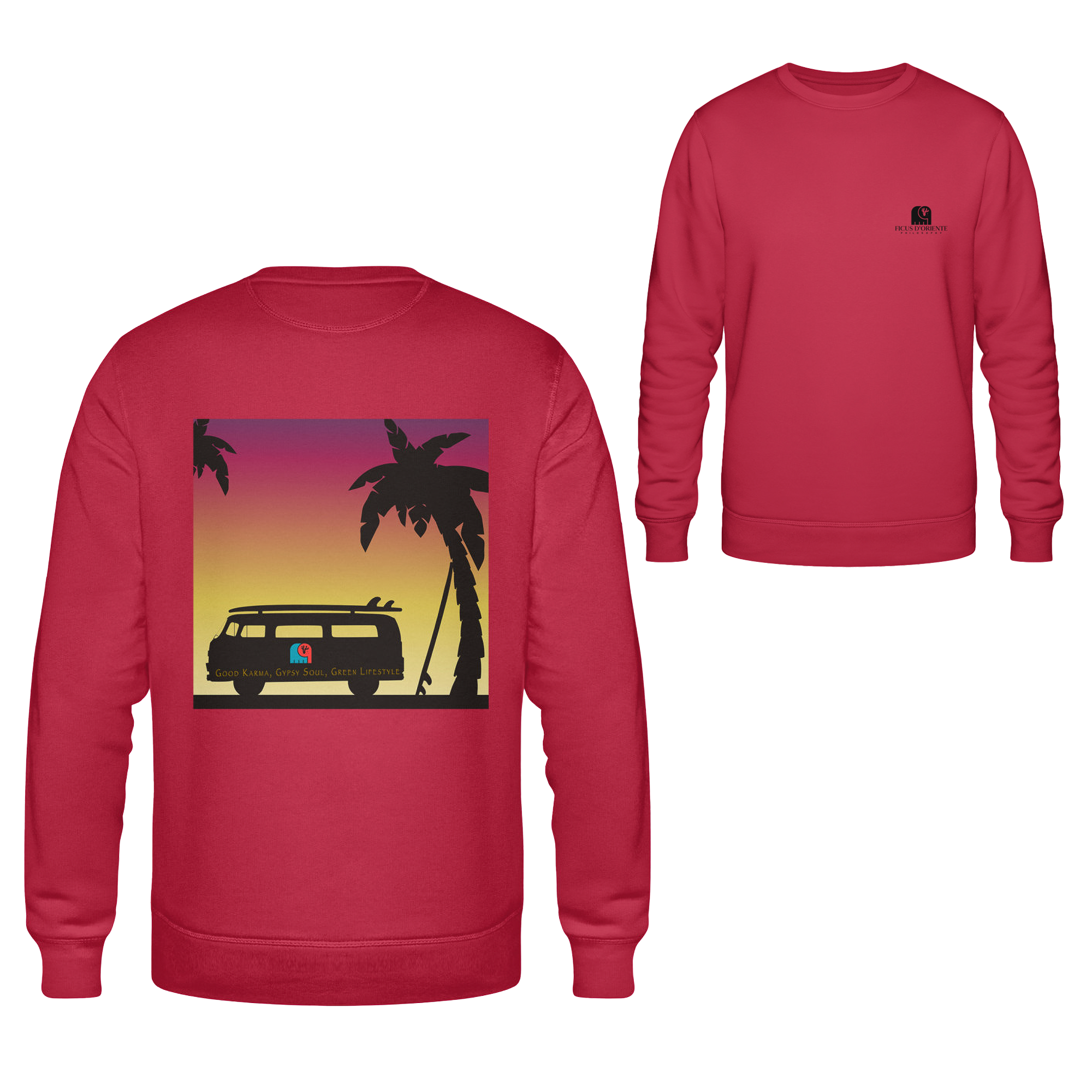 TROPICAL SURF VIBES SWEATSHIRT - Felpa unisex sostenibile con doppia stampa ecologica