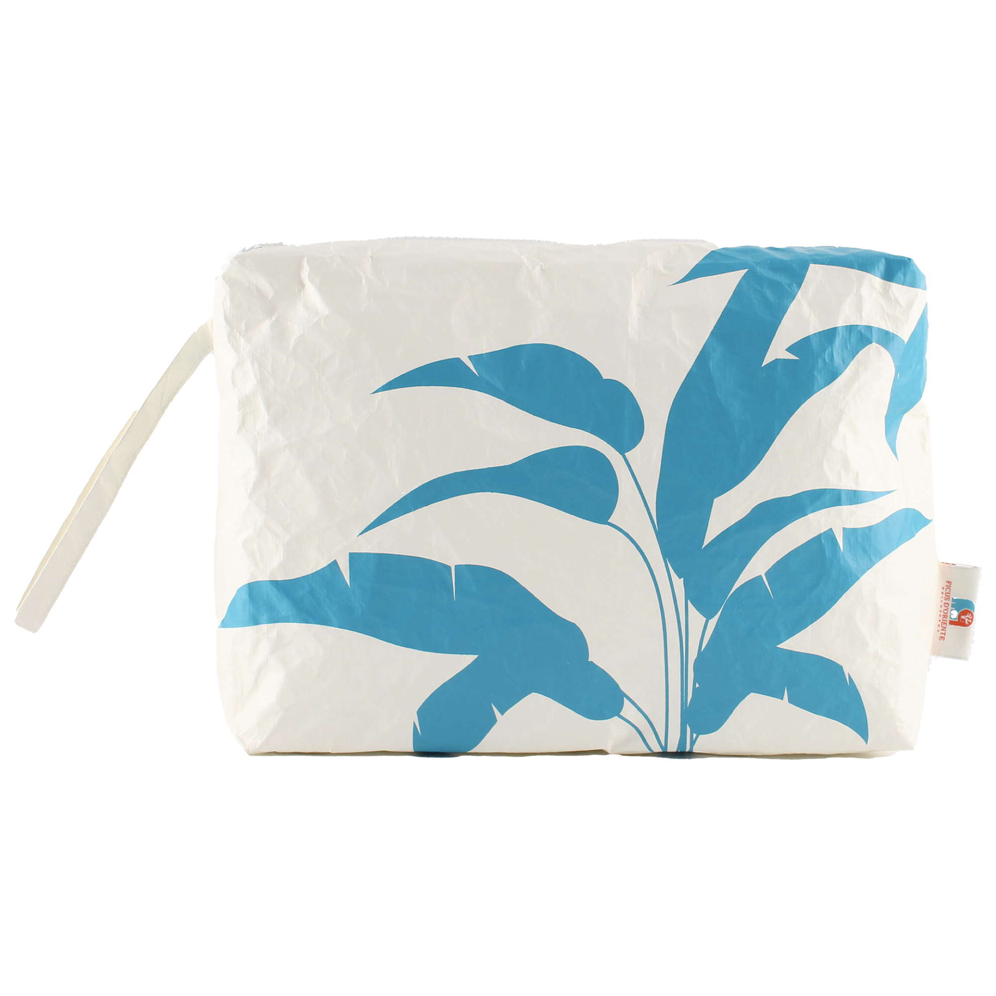 TYVEK POUCH Tropical Leafs - Borsa a mano con braccialetto in carta Dupont ecologica