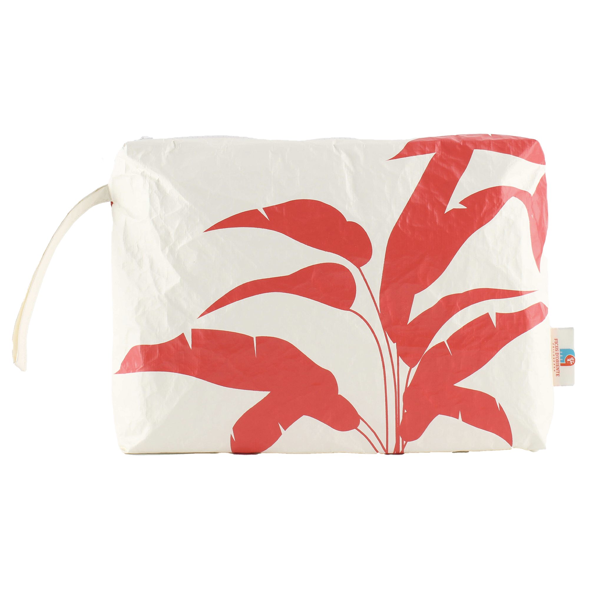 TYVEK POUCH Tropical Leafs - Borsa a mano con braccialetto in carta Dupont ecologica