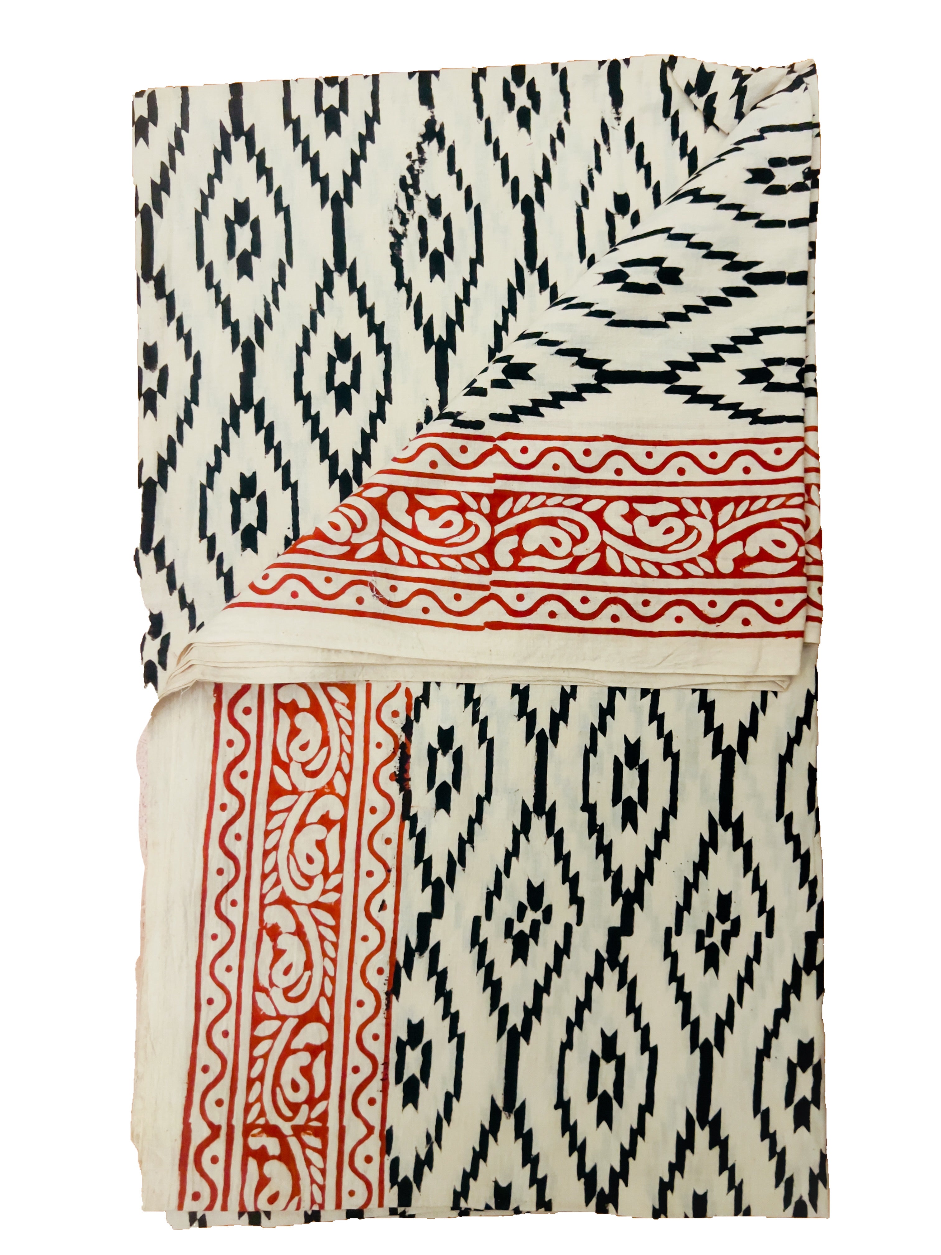 HAND BLOCK PRINT COTTON SARONG - Indian cotton sarong hand printed with natural colors